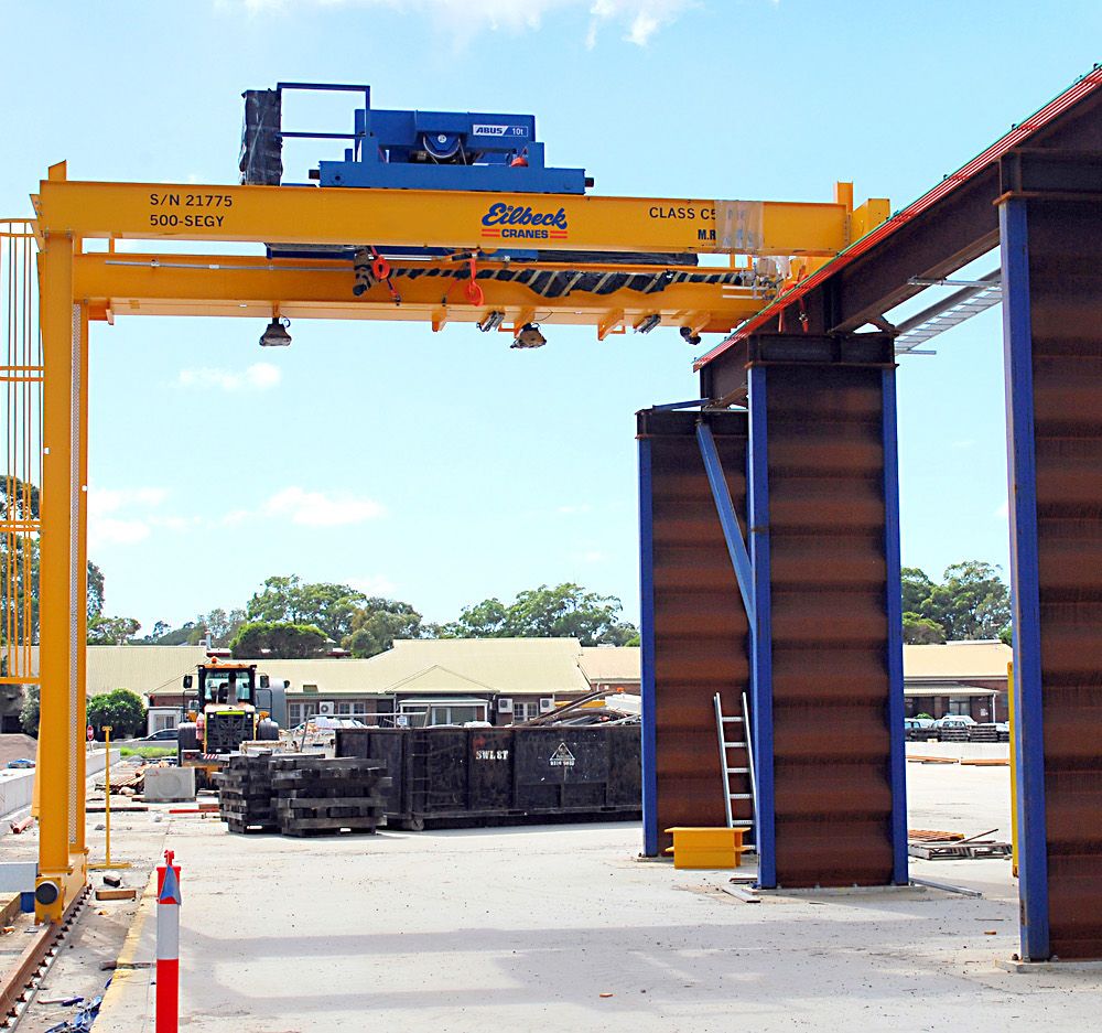 20t outdoor semi-portal used for storing TBM segments - Marrickville