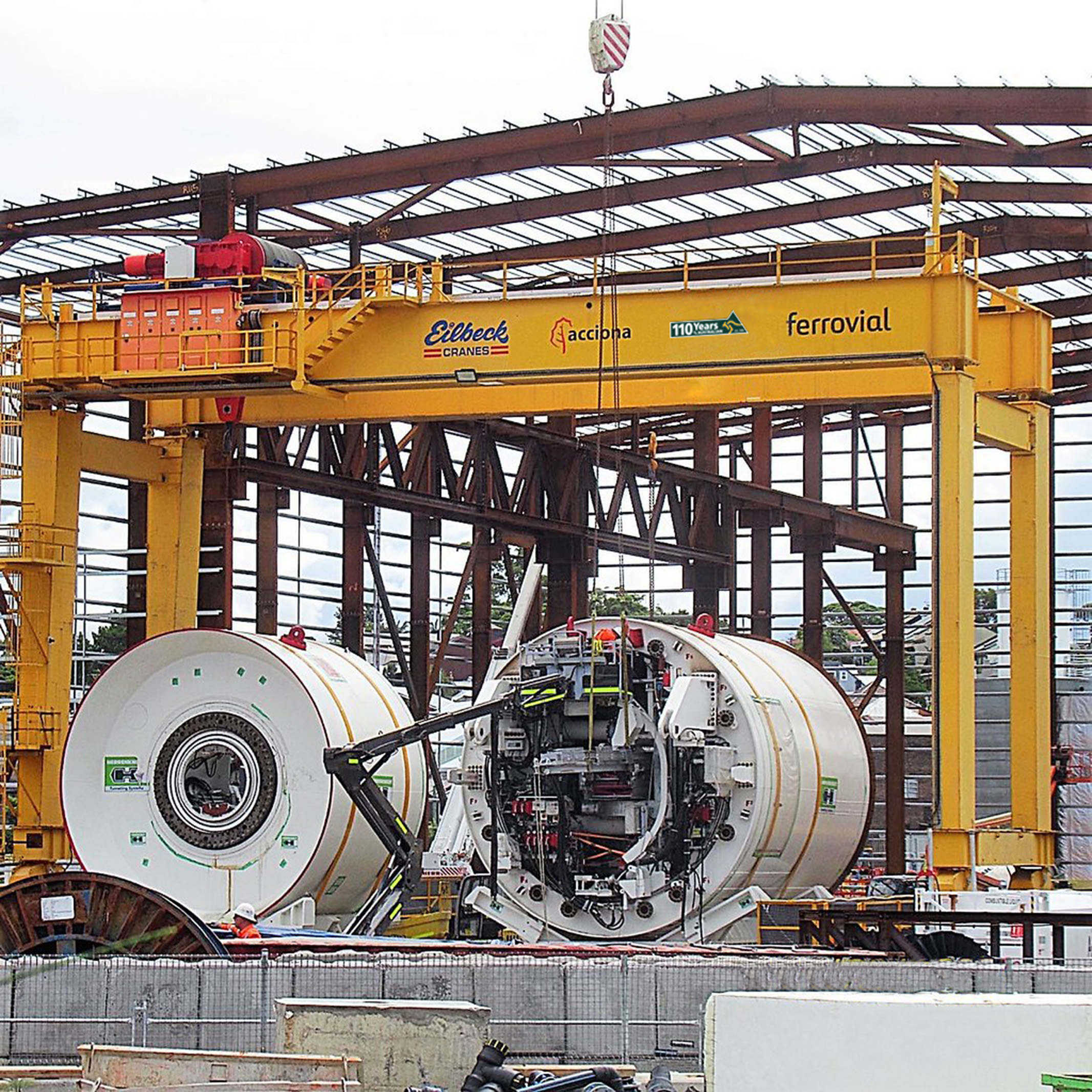 Tunnel Boring Machines (TBM) are being assembled